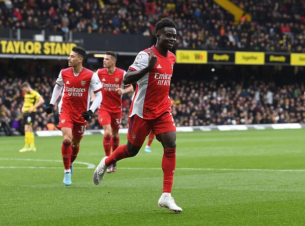 Saka Scores: Arsenal's Victory at Watford (Premier League 2021-22)