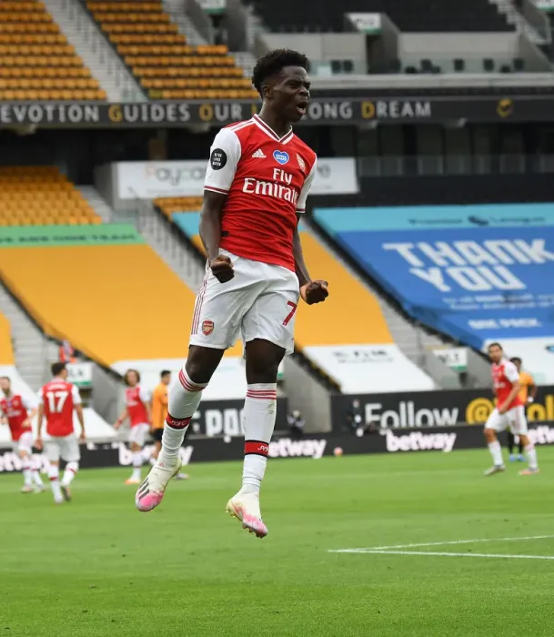 Framed Print : Saka Scores: Arsenal's Victory at Wolverhampton Wanderers (2019-2020) Framed Print : Saka Scores: Arsenal's Victory at Wolverhampton Wanderers (2019-2020)