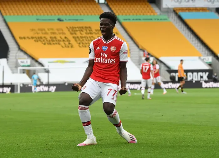 Framed Print : Saka Scores: Arsenal's Victory at Wolverhampton Wanderers (2019-2020) Framed Print : Saka Scores: Arsenal's Victory at Wolverhampton Wanderers (2019-2020)