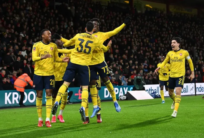 Framed Print : Saka Scores First: Arsenal Triumphs Over Bournemouth in FA Cup Fourth Round Framed Print : Saka Scores First: Arsenal Triumphs Over Bournemouth in FA Cup Fourth Round