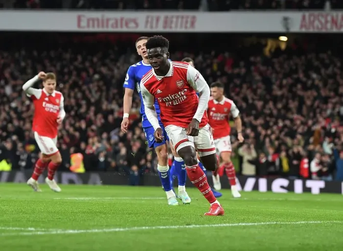 Framed Print : Saka Scores First: Arsenal's Victory Over Everton in the Premier League