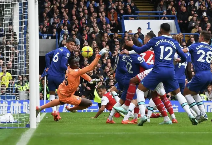 Framed Print : Saka Scores the Stunner: Chelsea vs. Arsenal, Premier League 2022-23 Framed Print : Saka Scores the Stunner: Chelsea vs. Arsenal, Premier League 2022-23