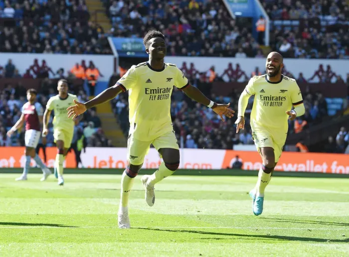 Framed Print : Saka Scores the Thriller: Arsenal's Triumph over Aston Villa in the Premier League 2021-22 Framed Print : Saka Scores the Thriller: Arsenal's Triumph over Aston Villa in the Premier League 2021-22