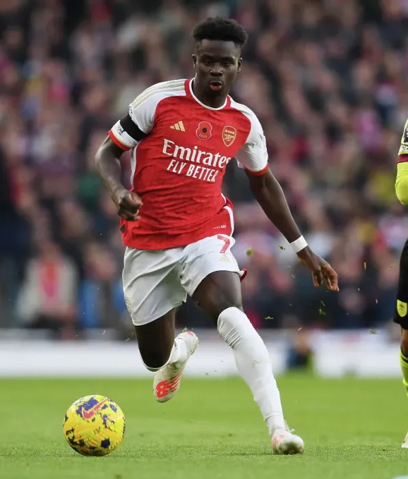 Framed Print : Saka Shines: Arsenal's Star Performance Against Burnley (2023-24)