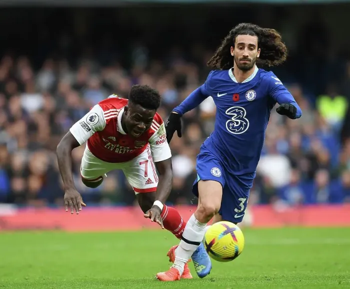 Framed Print : Saka vs. Cucurella: A Premier League Battle at Stamford Bridge Framed Print : Saka vs. Cucurella: A Premier League Battle at Stamford Bridge