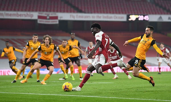 Saka vs. Moutinho: A Premier League Showdown at Emirates Stadium - Arsenal vs. Wolverhampton Wanderers (2020-21)