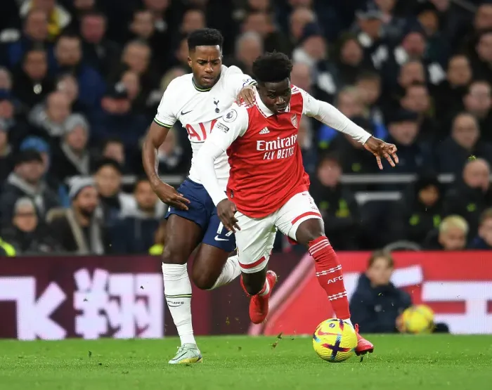 Framed Print : Saka vs Sessegnon: Battle of London Rivals in Premier League Clash (Tottenham v Arsenal 2022-23) Framed Print : Saka vs Sessegnon: Battle of London Rivals in Premier League Clash (Tottenham v Arsenal 2022-23)