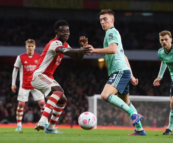 Framed Print : Saka vs Thomas: A Premier League Showdown at Emirates - Arsenal vs Leicester City Clash