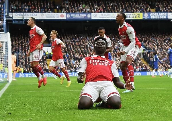 Saka's Celebration: Arsenal's Winning Goal Against Chelsea in the 2022-23 Premier League