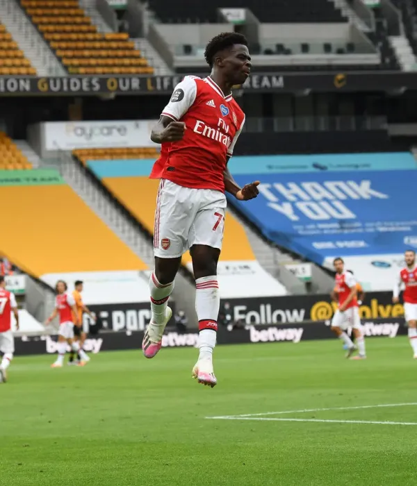 Framed Print : Saka's Stunner: Arsenal's Victory at Wolverhampton Wanderers (2019-2020)