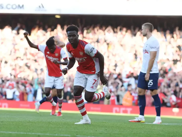 Framed Print : Saka's Thriller: Arsenal's Triumph over Tottenham in the 2021-22 Premier League - Bukayo Saka's Hat-Trick at Emirates Stadium Framed Print : Saka's Thriller: Arsenal's Triumph over Tottenham in the 2021-22 Premier League - Bukayo Saka's Hat-Trick at Emirates Stadium