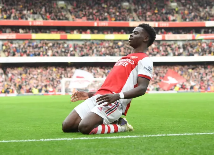 Framed Print : Saka's Thrilling Strike: Arsenal's Epic Victory Over Manchester City in Premier League Showdown Framed Print : Saka's Thrilling Strike: Arsenal's Epic Victory Over Manchester City in Premier League Showdown