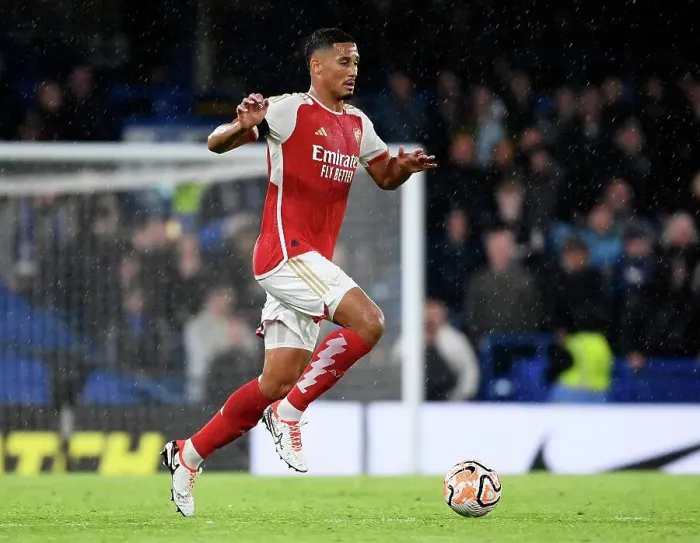 Framed Print : Saliba Sprints: Arsenal vs. Chelsea, Premier League 2023-24 Framed Print : Saliba Sprints: Arsenal vs. Chelsea, Premier League 2023-24