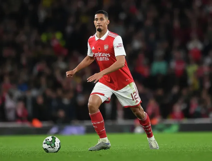 Framed Print : Saliba's Debut: Arsenal Overpowers Brighton in Carabao Cup Clash