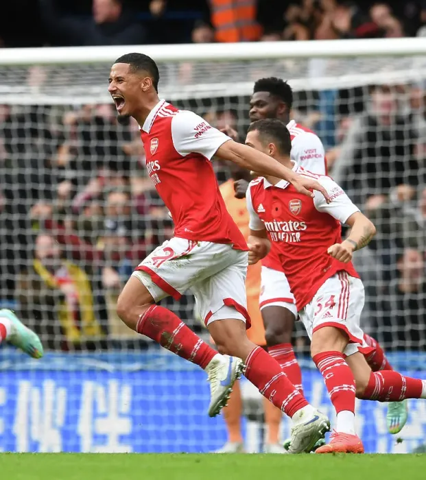 Framed Print : Saliba's Stamford Bridge Stunner: Arsenal's Premier League Victory over Chelsea (2022-23) Framed Print : Saliba's Stamford Bridge Stunner: Arsenal's Premier League Victory over Chelsea (2022-23)