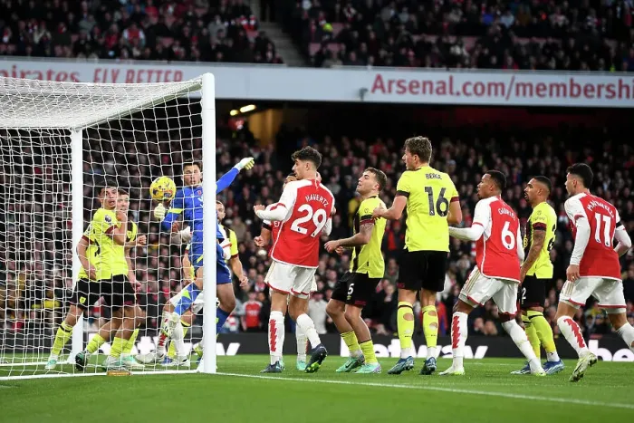 Framed Print : Saliba's Stunner: Arsenal Secures 2-0 Victory Over Burnley (Premier League 2023-24)
