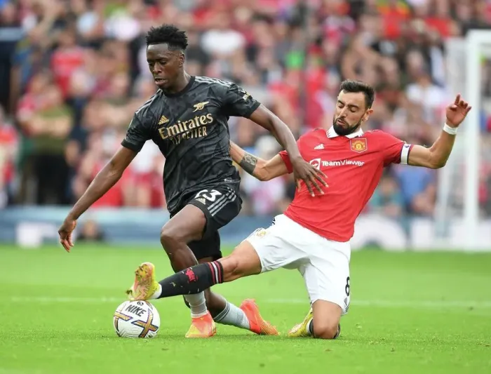 Framed Print : Sambi Shines: Arsenal's Surprising Victory Over Man Utd as Sambi Outclasses Bruno Fernandes