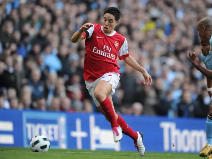 Framed Print : Sami Nasri (Arsenal). Manchester City 0: 3 Arsenal, Barclays Premier League