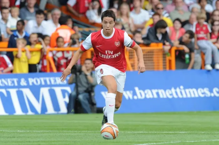 Framed Print : Samir Nasri in Action: Arsenal Crush Barnet 4-0 in Pre-Season Friendly