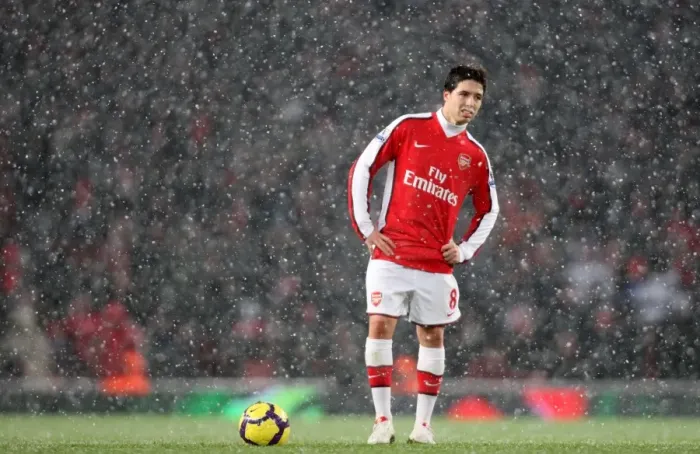 Framed Print : Samir Nasri in Action: Arsenal vs. Everton, 2-2 Draw, Emirates Stadium, January 9, 2010 (Barclays Premier League)