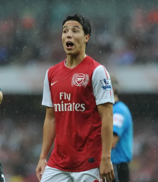 Framed Print : Samir Nasri in Action: Arsenal vs. Liverpool, Premier League 2011-2012