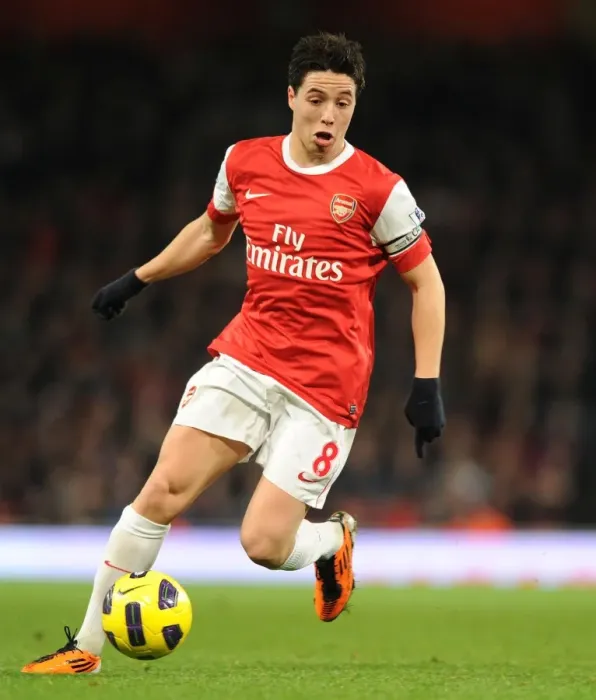 Framed Print : Samir Nasri (Arsenal). Arsenal 1: 0 Stoke City, Barclays Premier League