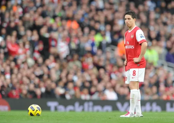 Framed Print : Samir Nasri (Arsenal). Arsenal 1: 0 West Ham United, Barclays Premier League