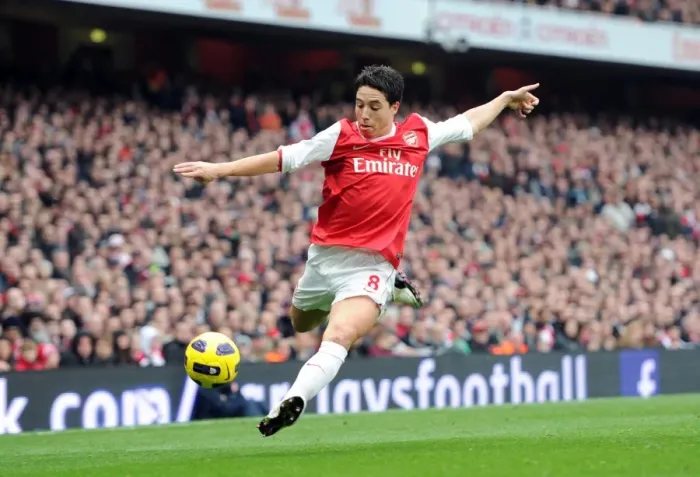 Framed Print : Samir Nasri (Arsenal). Arsenal 2: 3 Tottenham Hotspur. Barclays Premier League