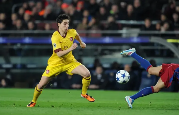Framed Print : Samir Nasri (Arsenal). Barcelona 3: 1 Arsenal. UEFA Champions League. Last 16, 2nd leg Framed Print : Samir Nasri (Arsenal). Barcelona 3: 1 Arsenal. UEFA Champions League. Last 16, 2nd leg