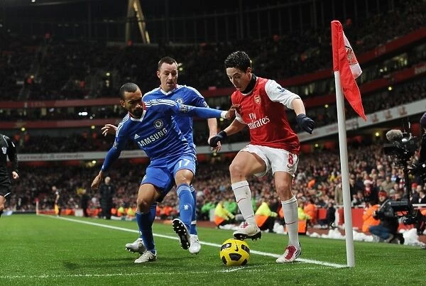 Samir Nasri (Arsenal) Jose Bosingwa and John Terry (Chelsea). Arsenal 3: 1 Chelsea