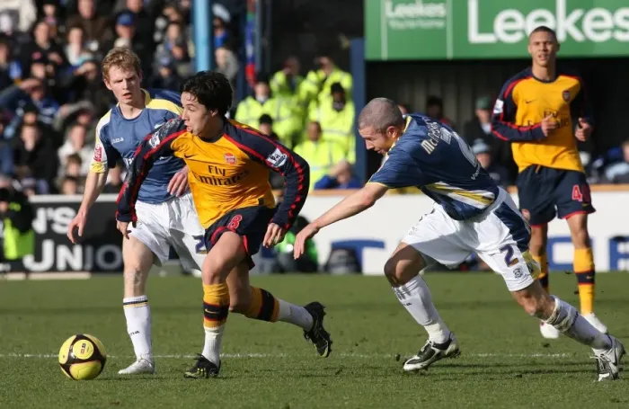 Framed Print : Samir Nasri (Arsenal) Kevin McNaughton (Cardiff City)