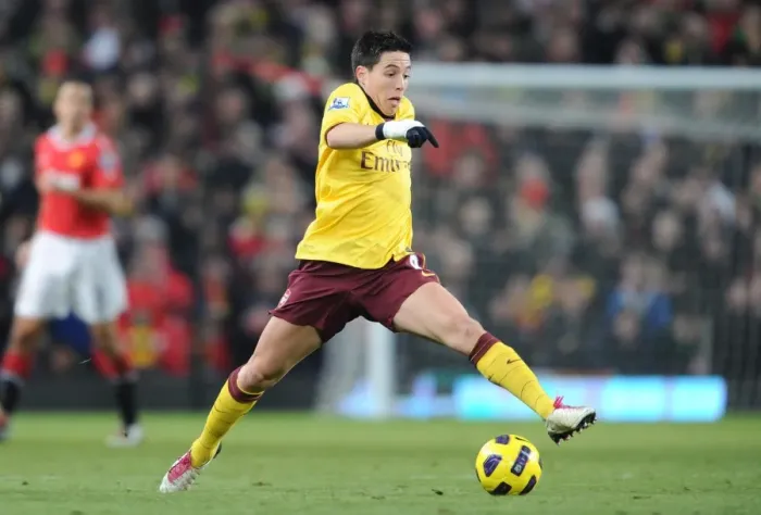 Framed Print : Samir Nasri (Arsenal). Manchester United 1: 0 Arsenal, Barclays Premier League