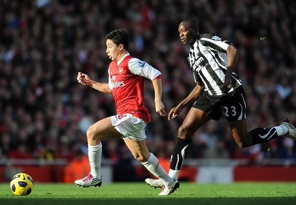 Samir Nasri (Arsenal) Shola Ameobi (Newcastle). Arsenal 0: 1 Newcastle United