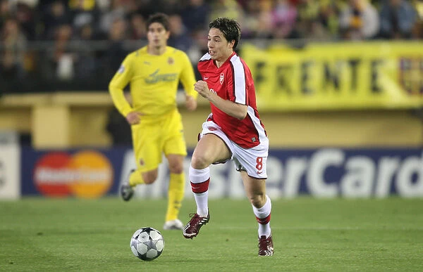 Samir Nasri: Arsenal Star Shines in UEFA Champions League Quarterfinal Clash against Villarreal, Spain, 2009