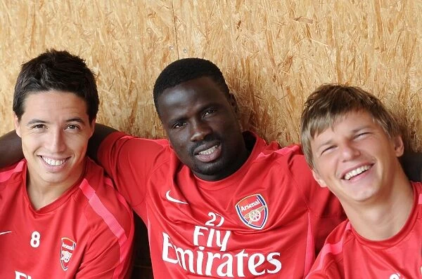 Samir Nasri, Emmanuel Eboue and Andrey Arshavin (Arsenal). Arsenal Training Camp