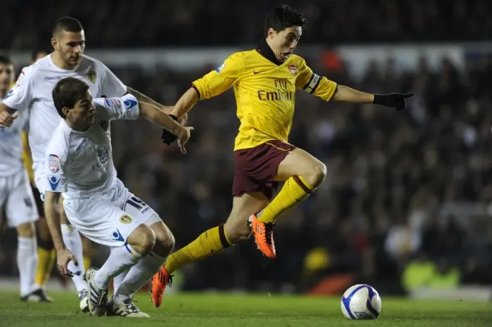 Framed Print : Samir Nasri Scores First Arsenal Goal: 3-1 FA Cup Victory Over Leeds United