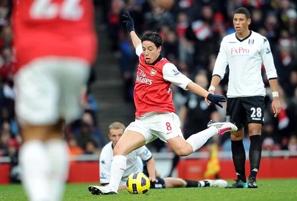 Samir Nasri Scores First Goal: Arsenal 2-1 Fulham, Barclays Premier League, Emirates Stadium (December 4, 2010)