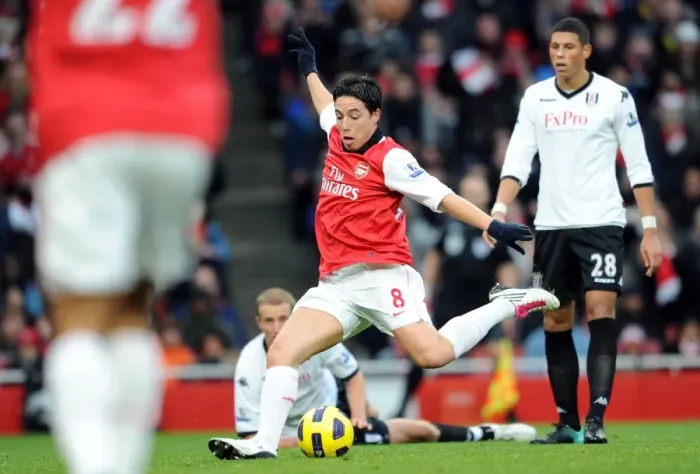 Framed Print : Samir Nasri Scores First Goal: Arsenal 2-1 Fulham, Barclays Premier League, Emirates Stadium (December 4, 2010)