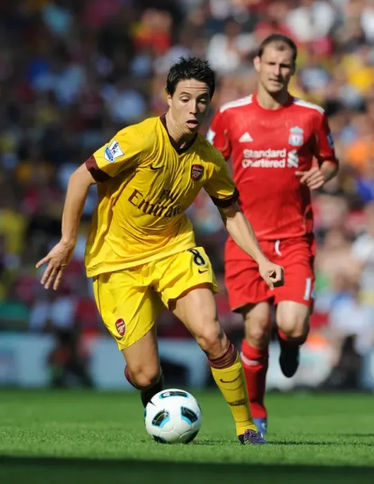 Framed Print : Samir Nasri Stalemate: Liverpool 1-1 Arsenal, Premier League, Anfield, 2010