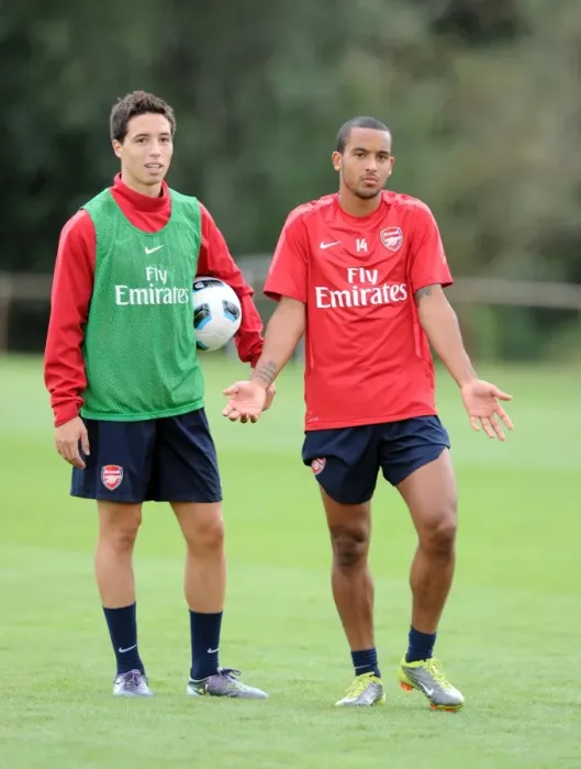 Framed Print : Samir Nasri and Theo Walcott (Arsenal). Arsenal Training Camp, Bad Waltersdorf Framed Print : Samir Nasri and Theo Walcott (Arsenal). Arsenal Training Camp, Bad Waltersdorf