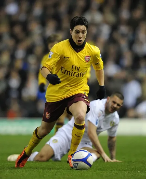 Framed Print : Samir Nasri's Brilliant Performance: Arsenal Crushes Leeds United 3-1 in FA Cup 3rd Round Replay