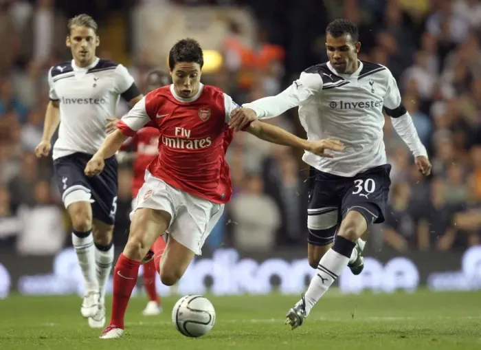 Framed Print : Samir Nasri's Brilliant Performance: Arsenal Crushes Tottenham 4-1 in Carling Cup (AET)