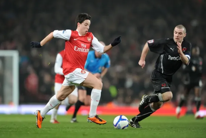 Framed Print : Samir Nasri's Dominance: Arsenal Crushes Leyton Orient 5-0 in FA Cup