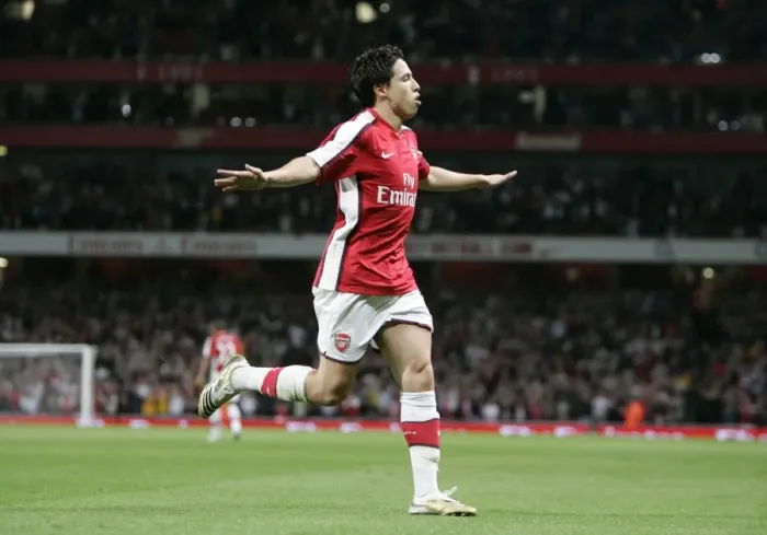 Framed Print : Samir Nasri's Thrilling Goal: Arsenal's 1st in 4:0 Victory over FC Twente (UEFA Champions League)