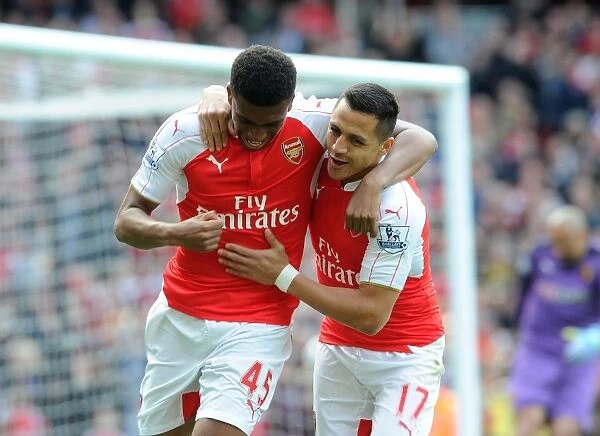 Sanchez and Iwobi's Glorious Goal Celebration: Arsenal's Unforgettable Moment vs. Watford (2016)