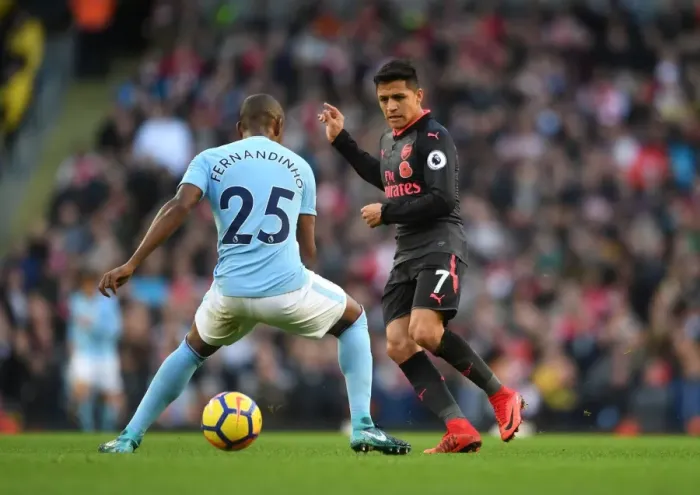 Framed Print : Sanchez Nutmegs Fernandinho: Manchester Derby Drama (Arsenal vs. Manchester City, 2017-18) Framed Print : Sanchez Nutmegs Fernandinho: Manchester Derby Drama (Arsenal vs. Manchester City, 2017-18)