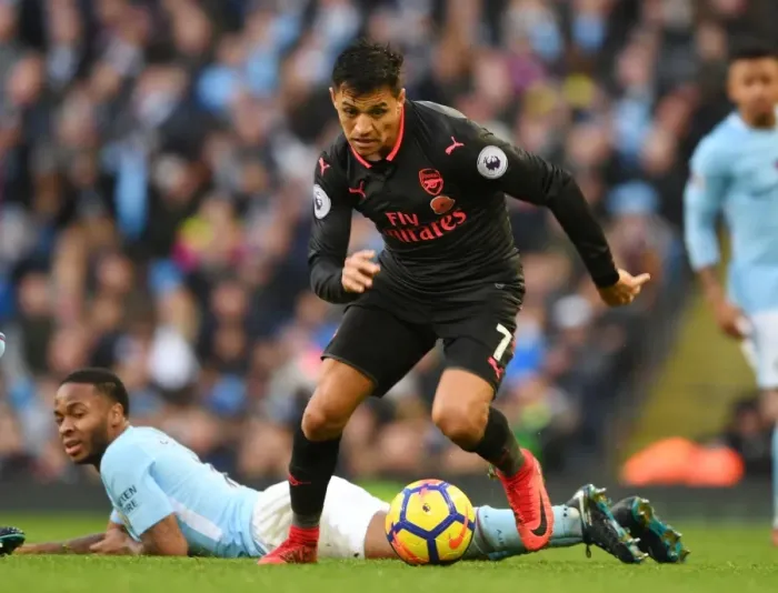 Framed Print : Sanchez Surges Past Sterling: Manchester City vs. Arsenal, Premier League 2017-18 Framed Print : Sanchez Surges Past Sterling: Manchester City vs. Arsenal, Premier League 2017-18