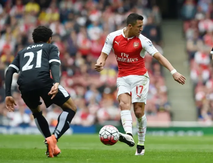 Framed Print : Sanchez vs. Anya: Intense Battle in Arsenal vs. Watford Premier League Clash