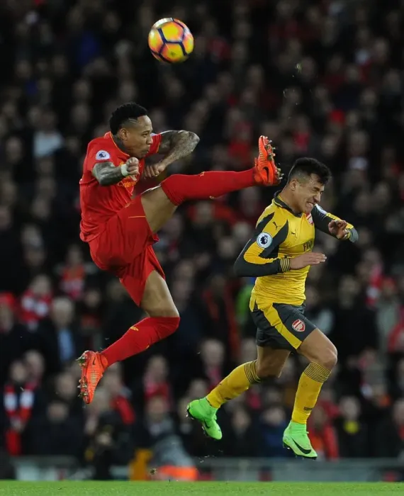 Framed Print : Sanchez vs. Clyne: A Premier League Clash at Anfield Framed Print : Sanchez vs. Clyne: A Premier League Clash at Anfield