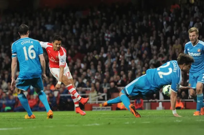 Framed Print : Sanchez vs. Coates: A Premier League Showdown at Emirates
